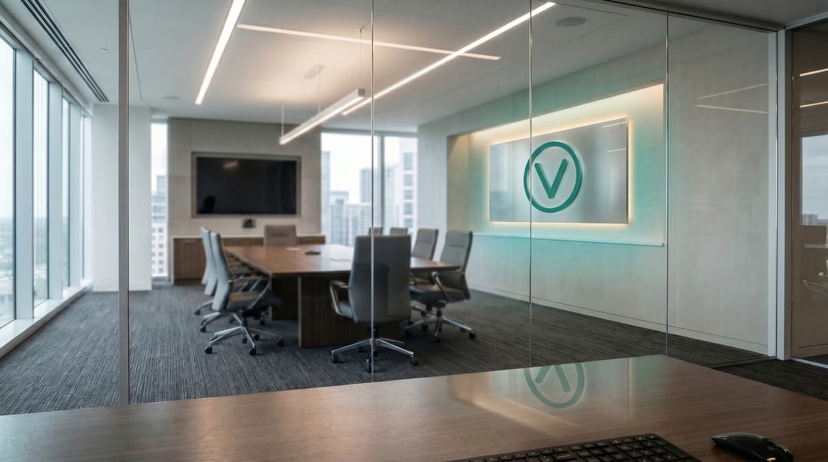 Glass Boardroom with logo