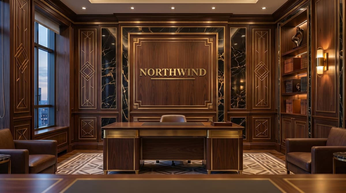 Art Deco Executive Suite with logo