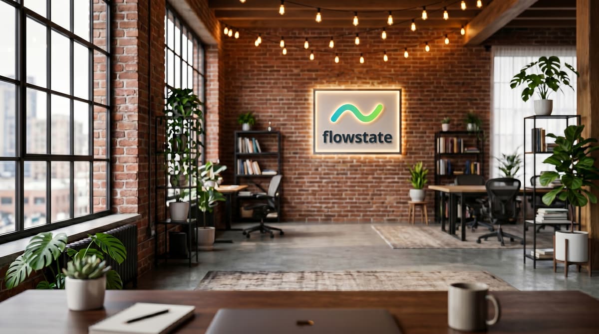 Brick Startup Loft with logo