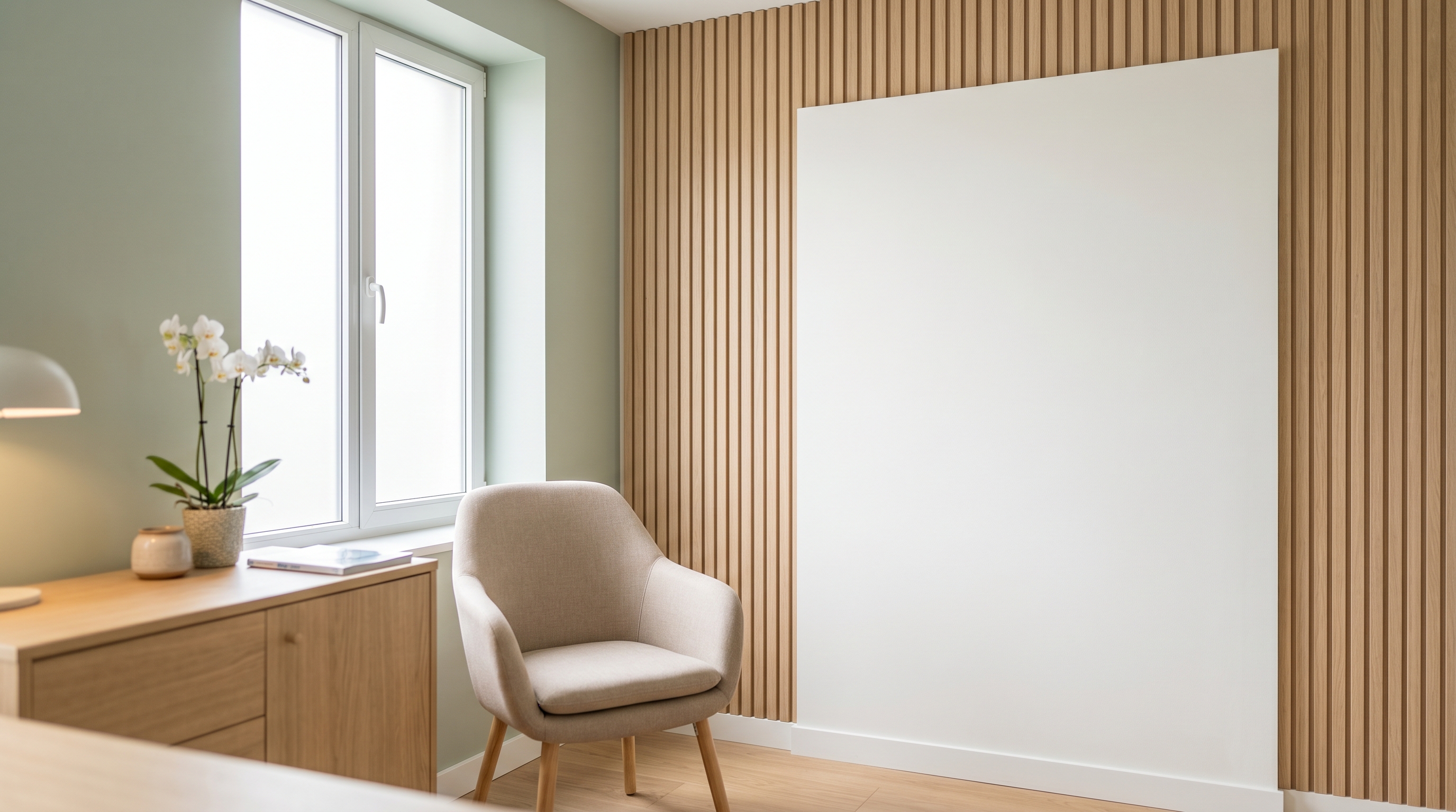 Modern Clinical Suite — blank, then with a sample logo integrated