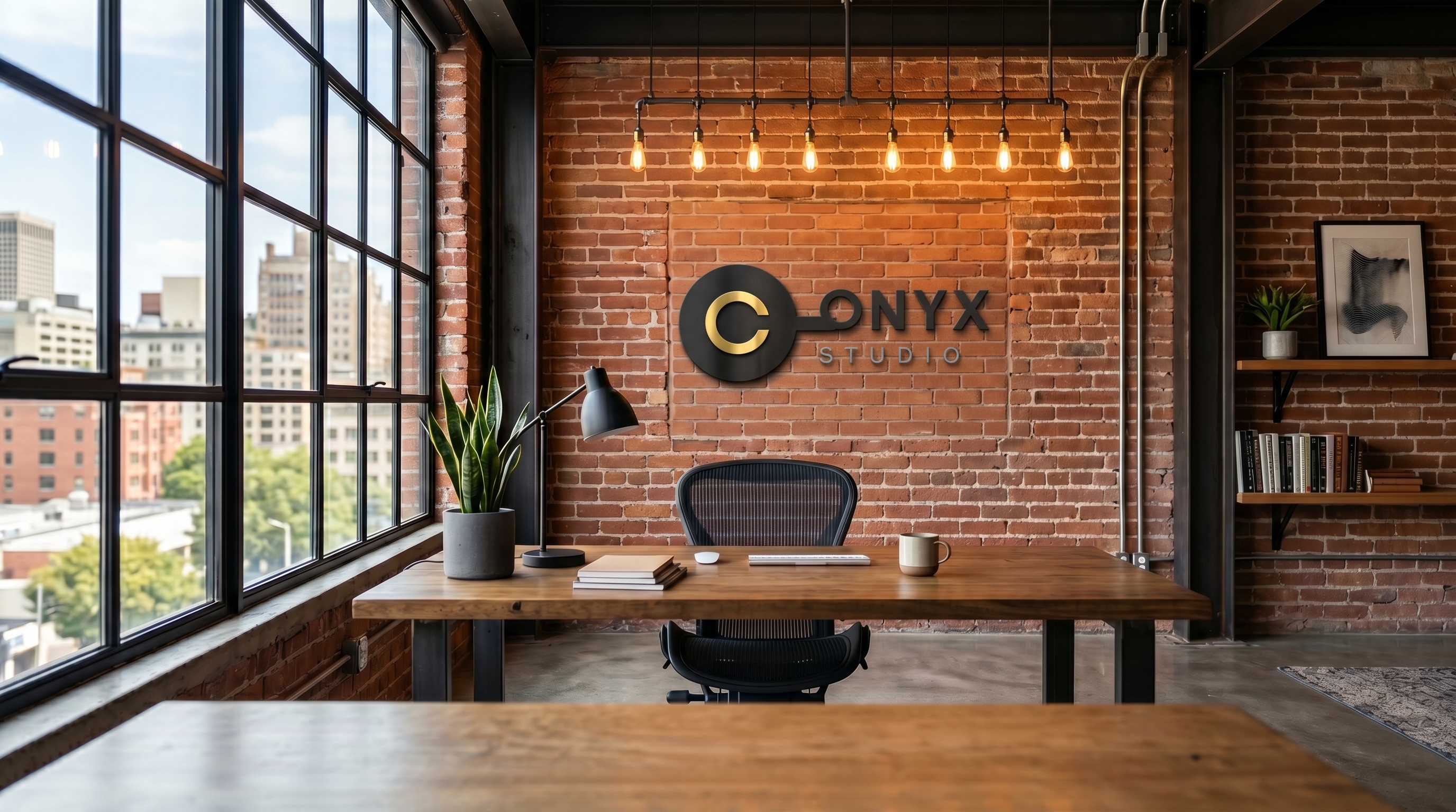 Industrial Loft with your logo rendered as signage