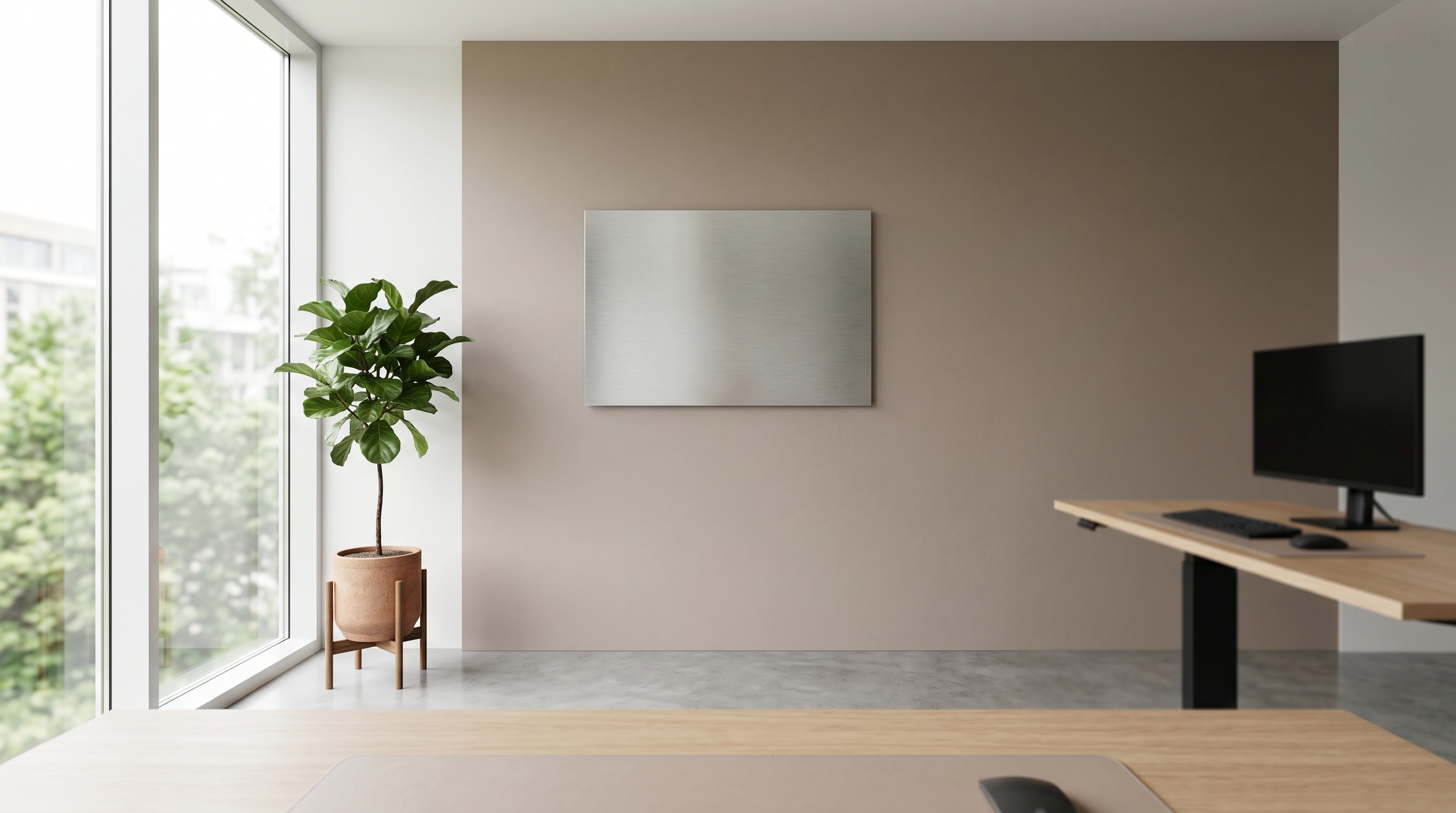 Minimalist Studio office background, no logo