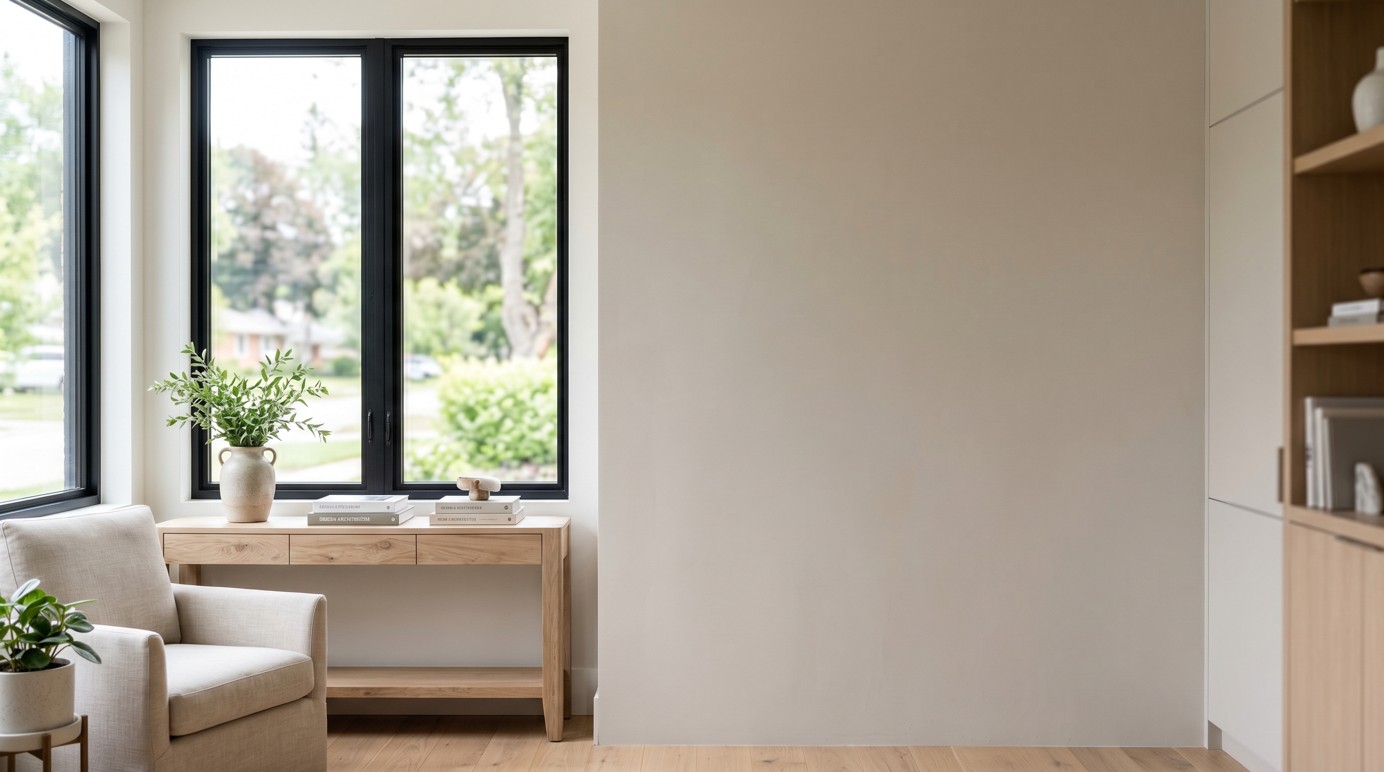 Real-Estate Listing Look — blank, then with a logo integrated as real signage
